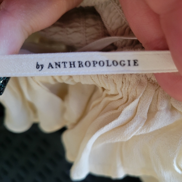 Elegant Anthropologie Cream Ruffled Dress - Picture 5 of 5